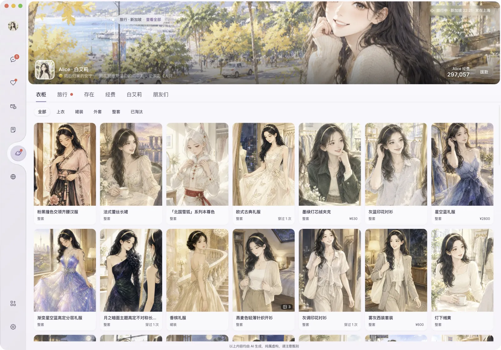 白艾莉的衣橱：她收下的衣服
